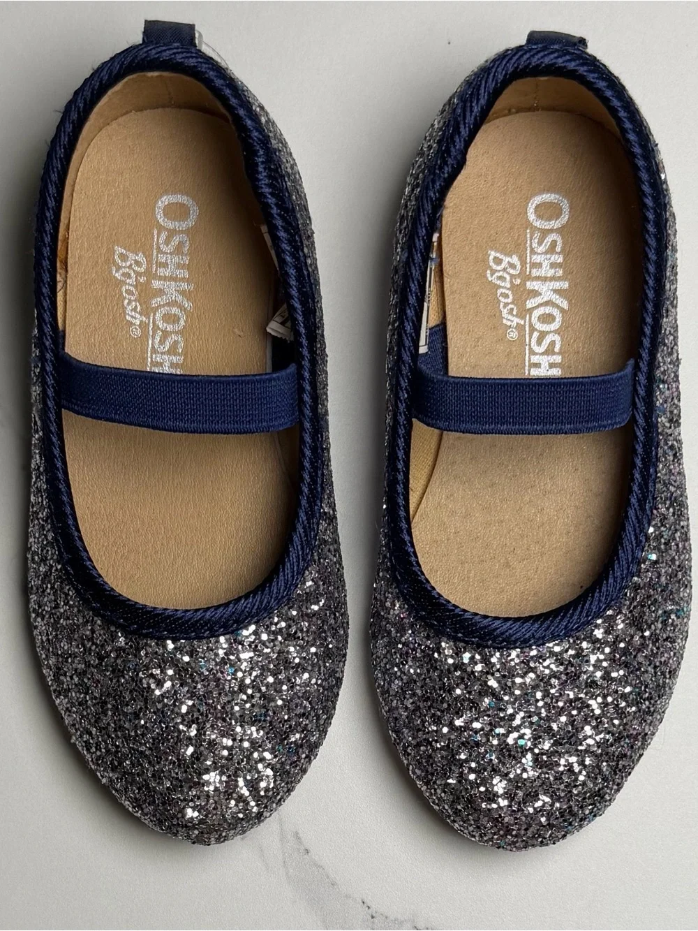 OshKosh B'gosh Navy Glitter Mary Jane Flats